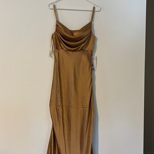 Revelry Gold Satin Bridesmaids Dress *Brand New with Tags*